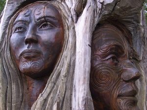 Native American wooden statues